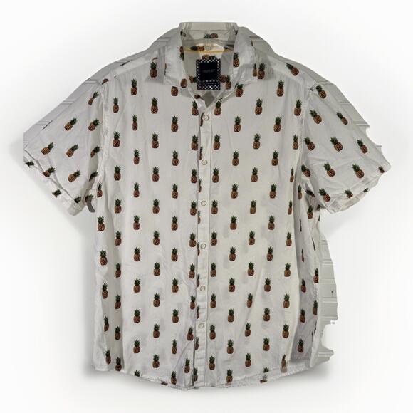 Cactus Size XL Shirt Ricky Singh Men's Pineapple Short Sleeve Button Down - Picture 2 of 5